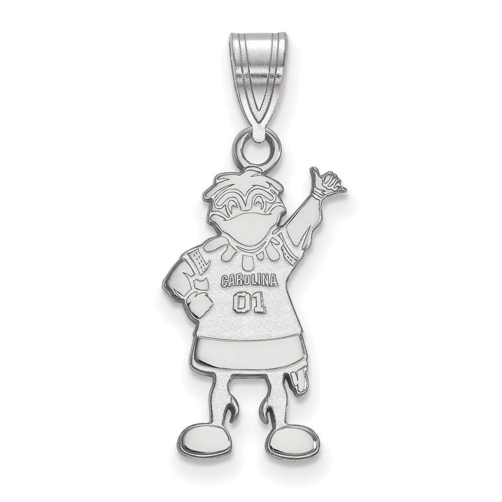 14K Weißgold Logoart University Of South Carolina Mascot Groß Anhänger
