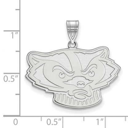 Sterlingsilber Rhodiniert Logoart University Of Wisconsin Badger Groß Anhänger