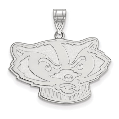 Sterlingsilber Rhodiniert Logoart University Of Wisconsin Badger Groß Anhänger