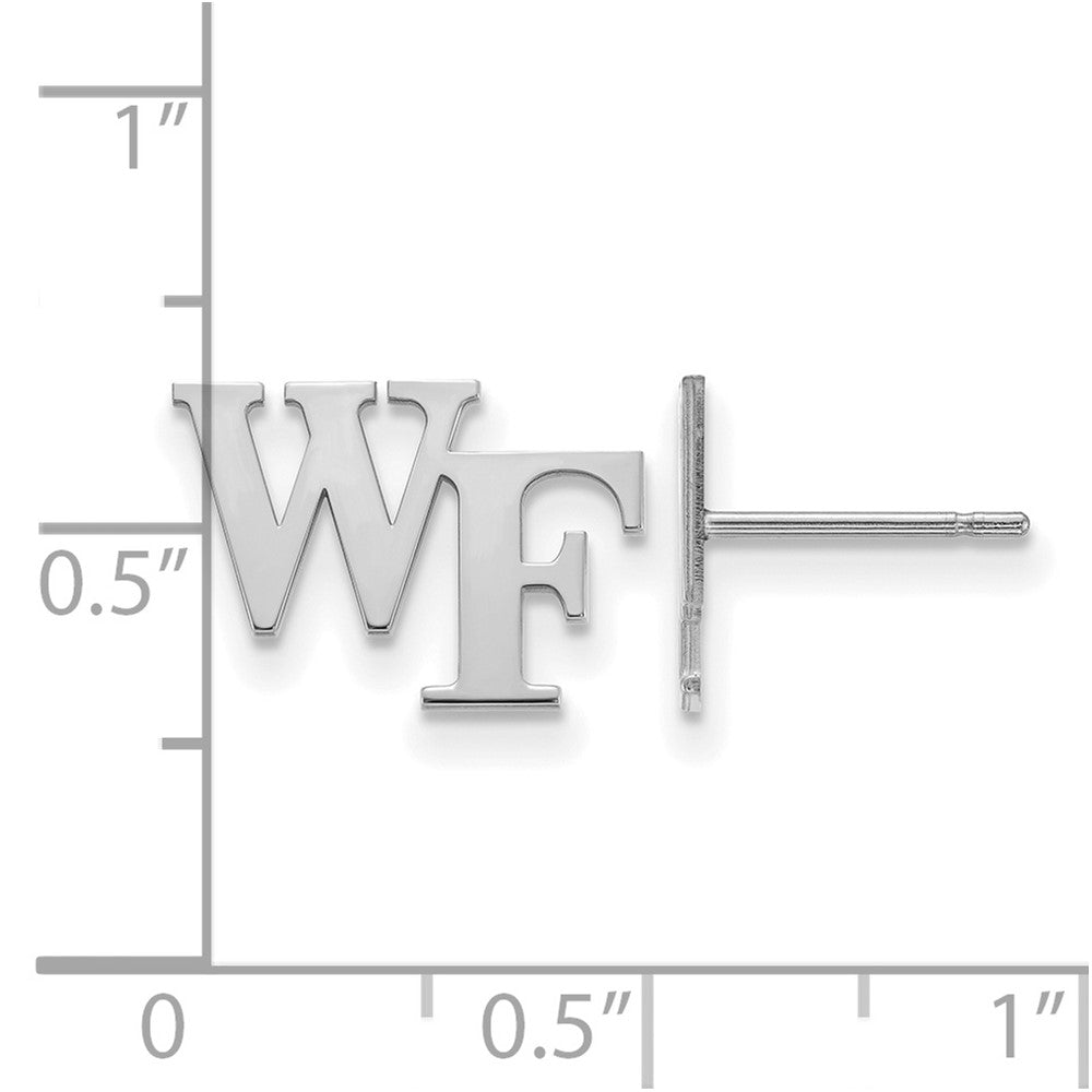 Sterlingsilber Rhodiniert Logoart Wake Forest University W F Extra Klein Ohrstecker