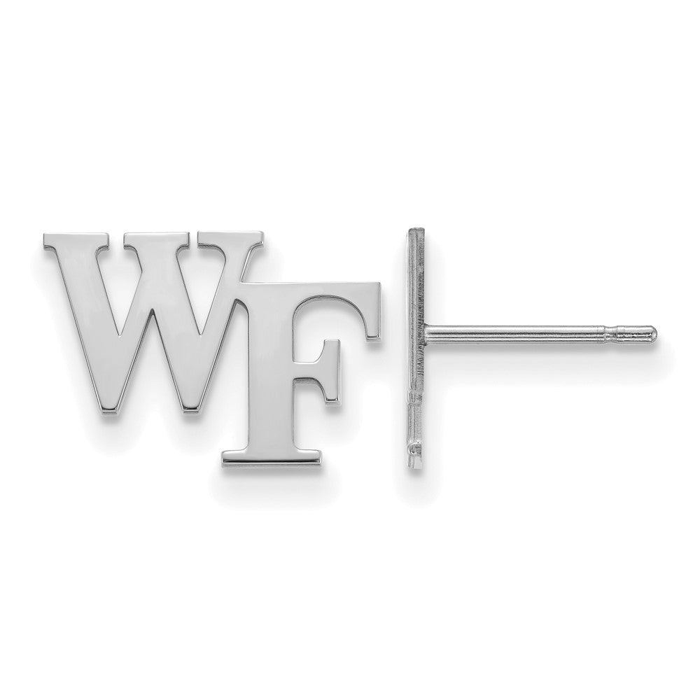 Sterlingsilber Rhodiniert Logoart Wake Forest University W F Extra Klein Ohrstecker