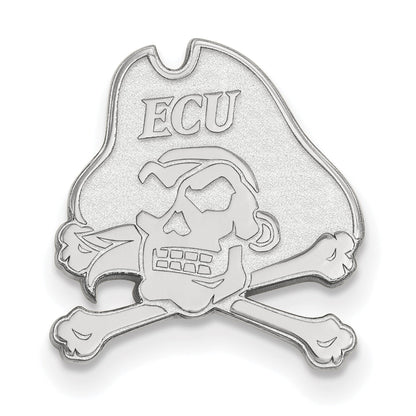 14K Weißgold Logoart Ost Carolina University Pirat Anstecknadel