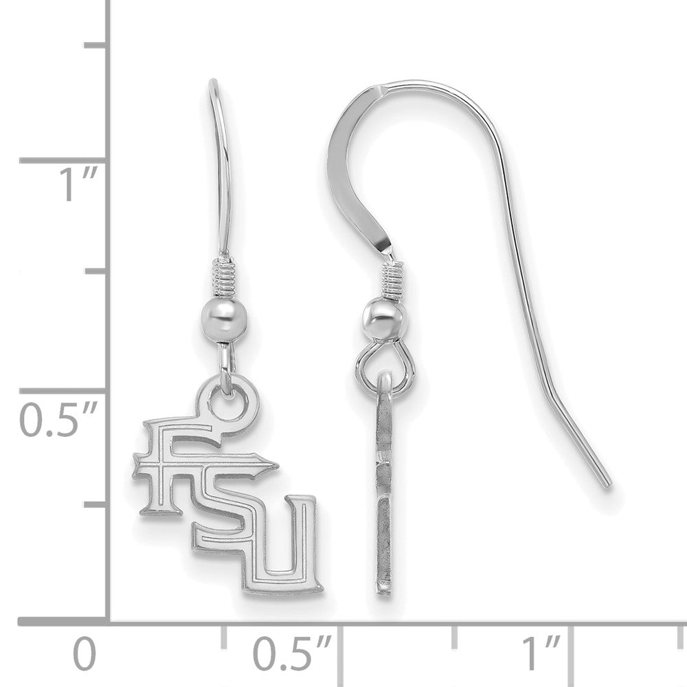 Sterlingsilber Rhodiniert Logoart Florida State University F S U Extra Klein Hängend Draht Ohrringe