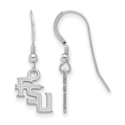 Sterlingsilber Rhodiniert Logoart Florida State University F S U Extra Klein Hängend Draht Ohrringe