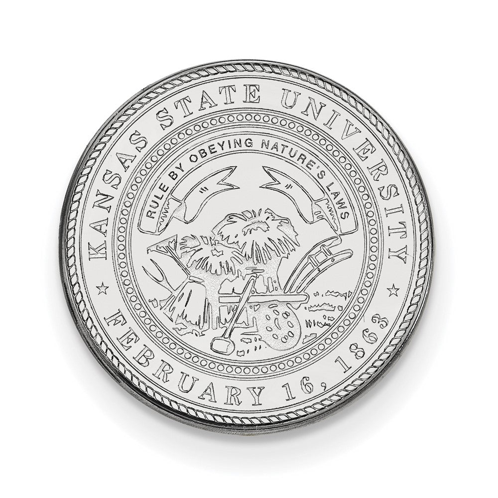 14K Weißgold Logoart Kansas State University Wappen Anstecknadel