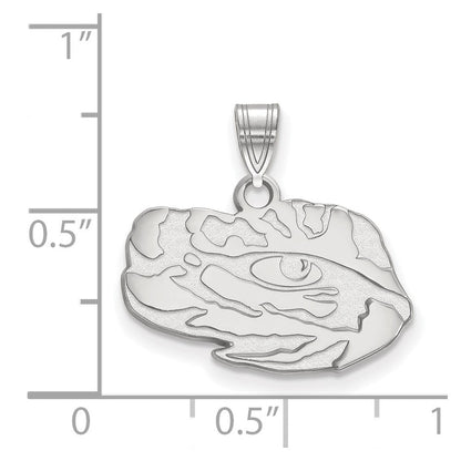 Sterlingsilber Rhodiniert Logoart Louisiana State University Tiger Auge Klein Anhänger