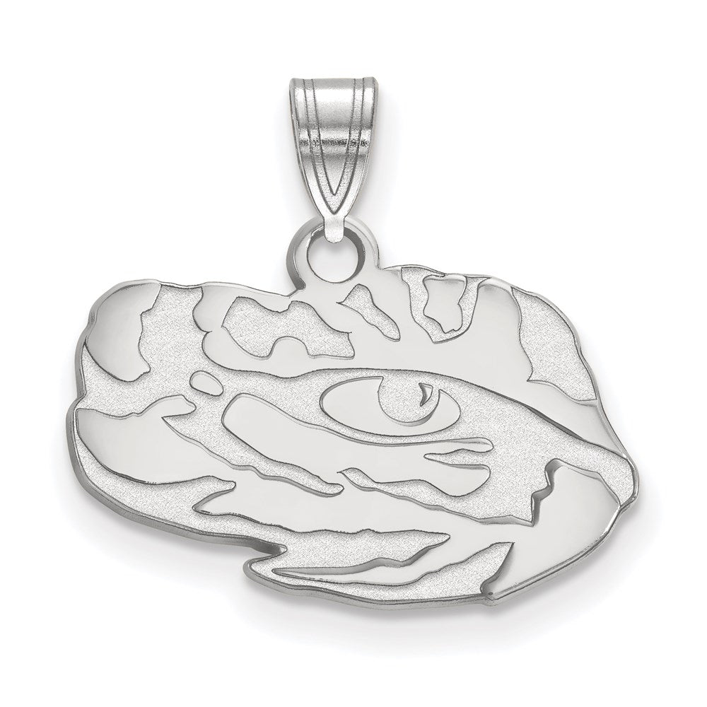 Sterlingsilber Rhodiniert Logoart Louisiana State University Tiger Auge Klein Anhänger