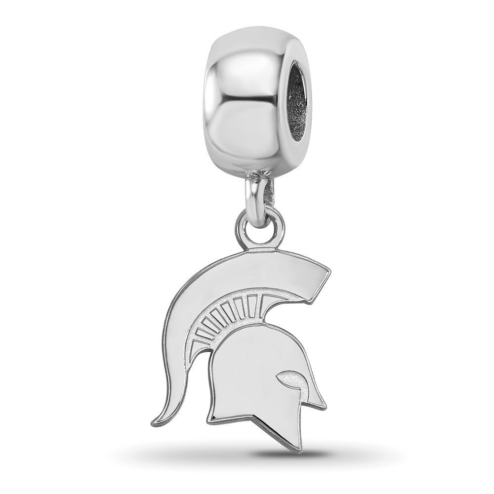 Sterlingsilber Rhodiniert Logoart Michigan State U. Klein Hängend Perle