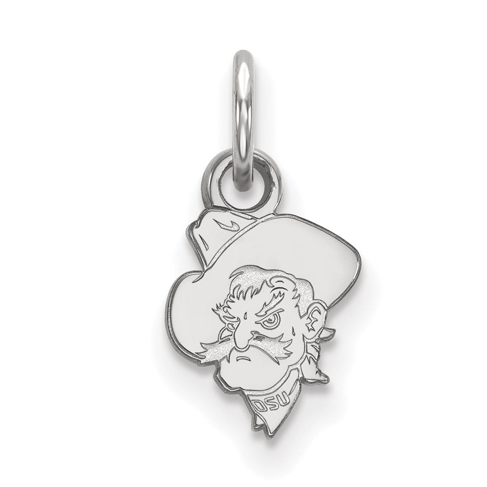 Sterlingsilber Rhodiniert Logoart Oklahoma State University Cowboy Extra Klein Anhänger
