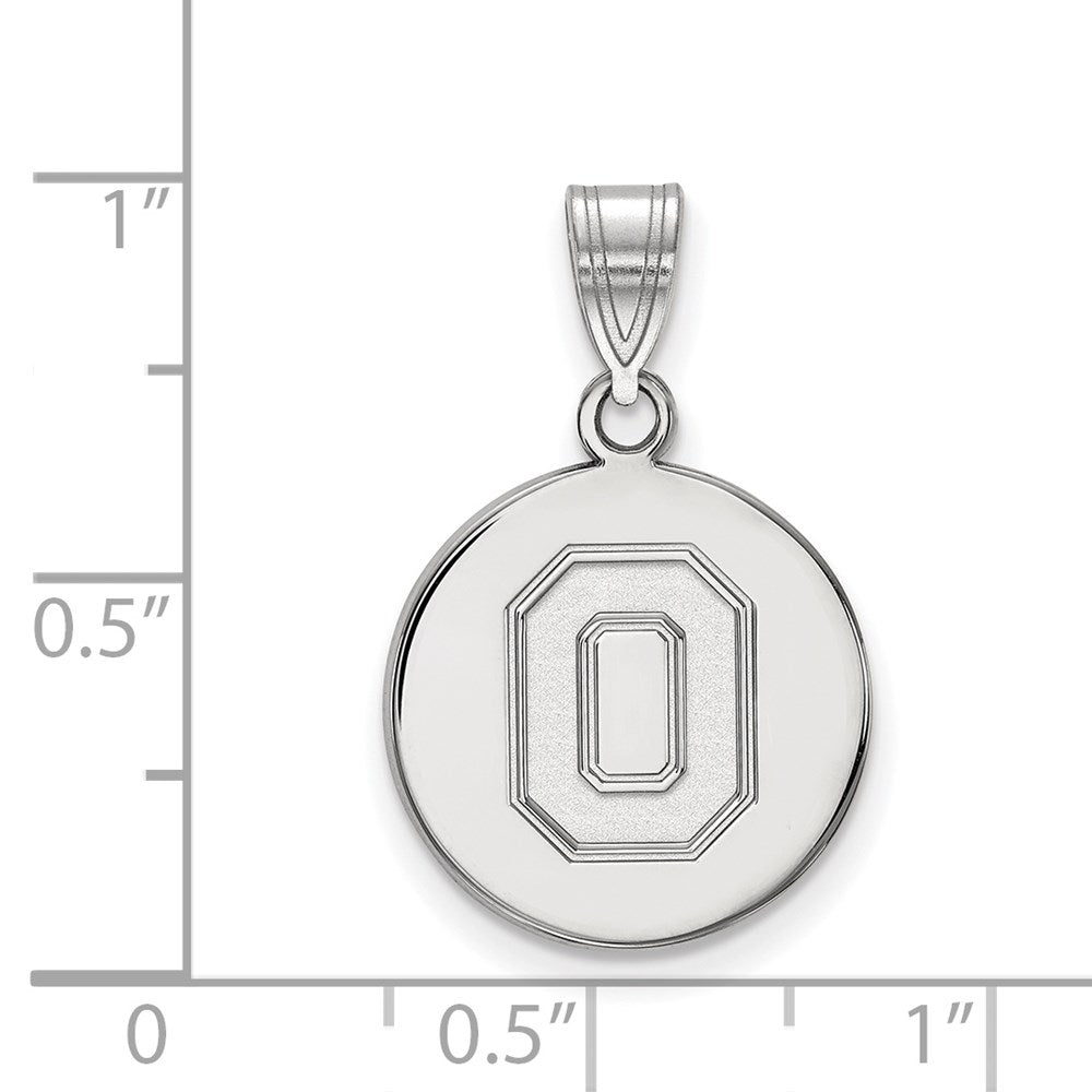 Sterlingsilber Rhodiniert Logoart The Ohio State University Buchstabe O Mittel Plättchen Anhänger