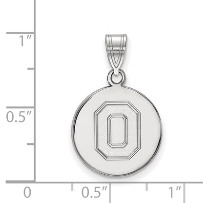 Sterlingsilber Rhodiniert Logoart The Ohio State University Buchstabe O Mittel Plättchen Anhänger