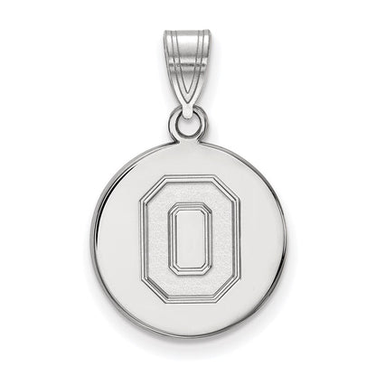 Sterlingsilber Rhodiniert Logoart The Ohio State University Buchstabe O Mittel Plättchen Anhänger
