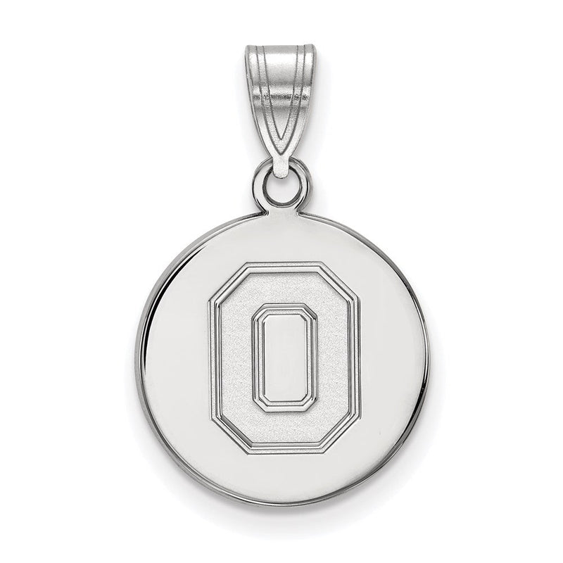 Sterlingsilber Rhodiniert Logoart The Ohio State University Buchstabe O Mittel Plättchen Anhänger