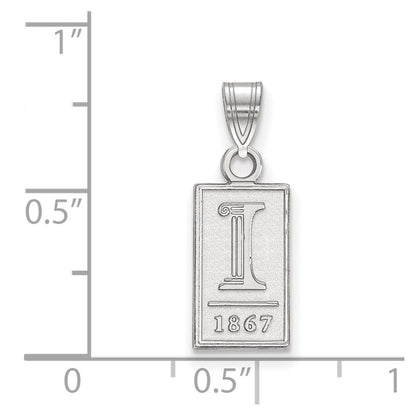 Sterlingsilber Rhodiniert Logoart University Of Illinois I 1867 Klein Anhänger