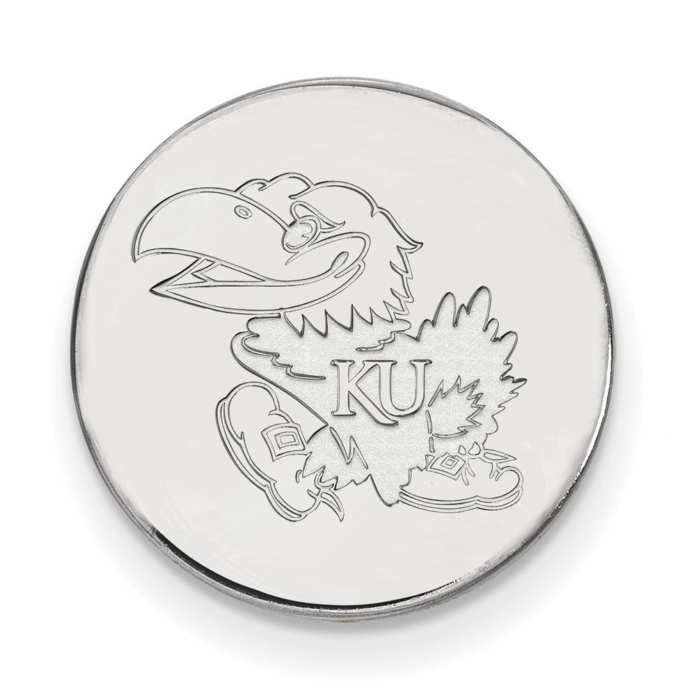 14K Weißgold Logoart University Of Kansas Jayhawk Anstecknadel