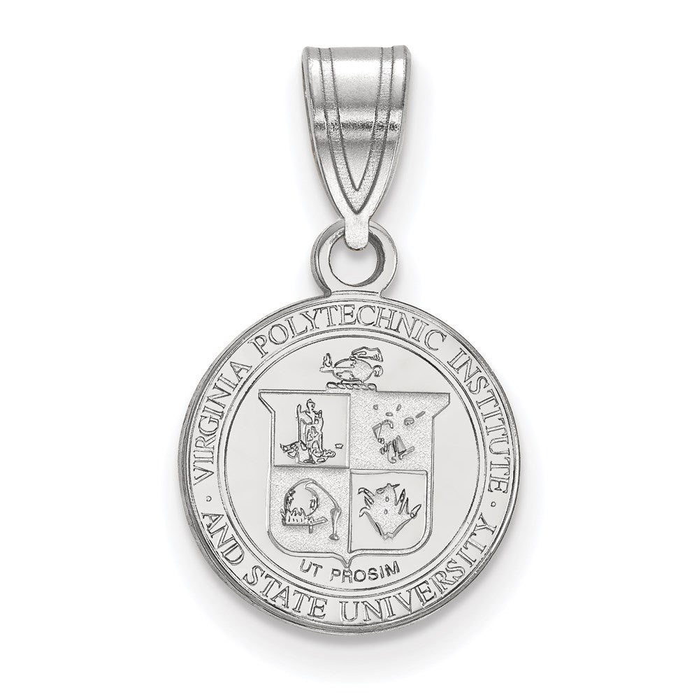 Sterlingsilber Rhodiniert Logoart Virginia Tech Klein Wappen Anhänger