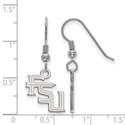 Sterlingsilber Rhodiniert Logoart Florida State University F S U Klein Hängend Draht Ohrringe