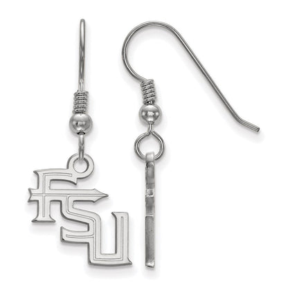 Sterlingsilber Rhodiniert Logoart Florida State University F S U Klein Hängend Draht Ohrringe