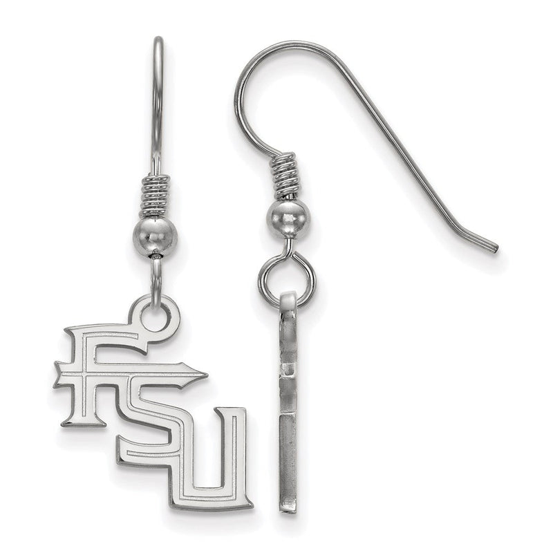 Sterlingsilber Rhodiniert Logoart Florida State University F S U Klein Hängend Draht Ohrringe