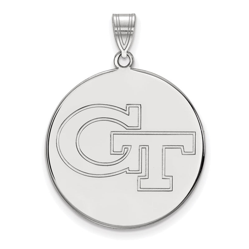 14K Weißgold Logoart Georgia Institut Of Technologie G T Extra Groß Plättchen Anhänger
