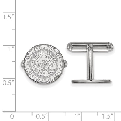 Sterlingsilber Rhodiniert Logoart Kansas State University Wappen Manschette Knöpfe