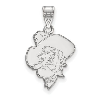 Sterlingsilber Rhodiniert Logoart Oklahoma State University Cowboy Groß Anhänger