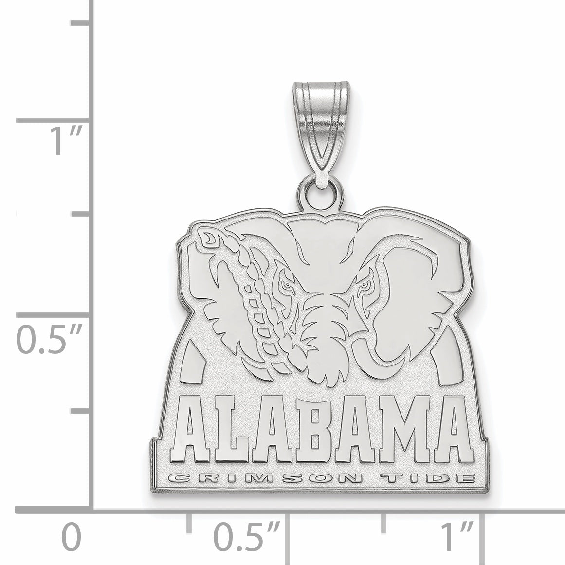 10K Weißgold Logoart University Of Alabama Elefant Groß Anhänger