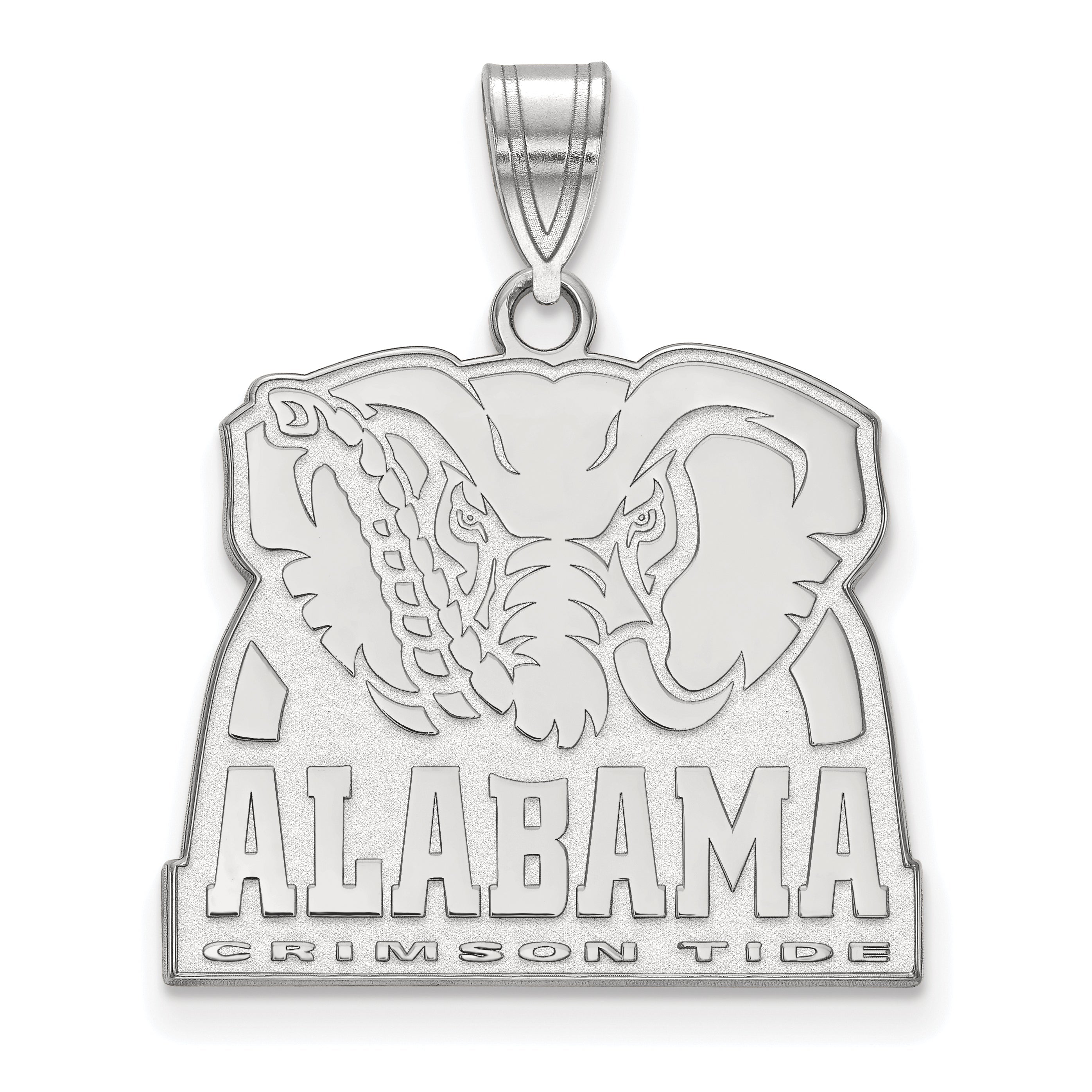 10K Weißgold Logoart University Of Alabama Elefant Groß Anhänger
