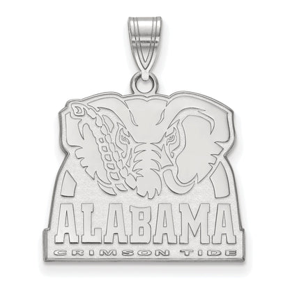 10K Weißgold Logoart University Of Alabama Elefant Groß Anhänger