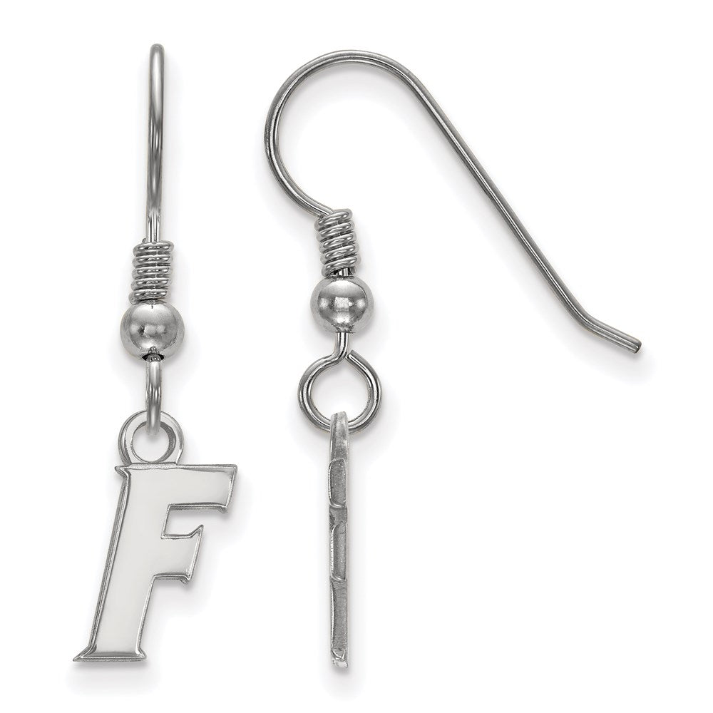 Sterlingsilber Rhodiniert Logoart University Of Florida Buchstabe F Extra Klein Hängend Draht Ohrringe