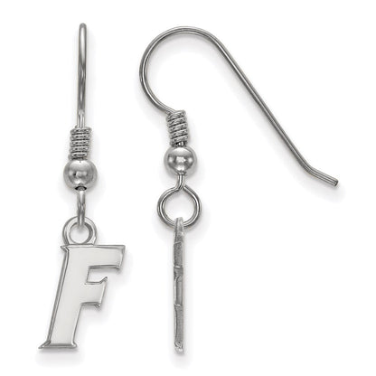 Sterlingsilber Rhodiniert Logoart University Of Florida Buchstabe F Extra Klein Hängend Draht Ohrringe
