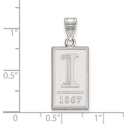 10K Weißgold Logoart University Of Illinois I 1867 Groß Anhänger