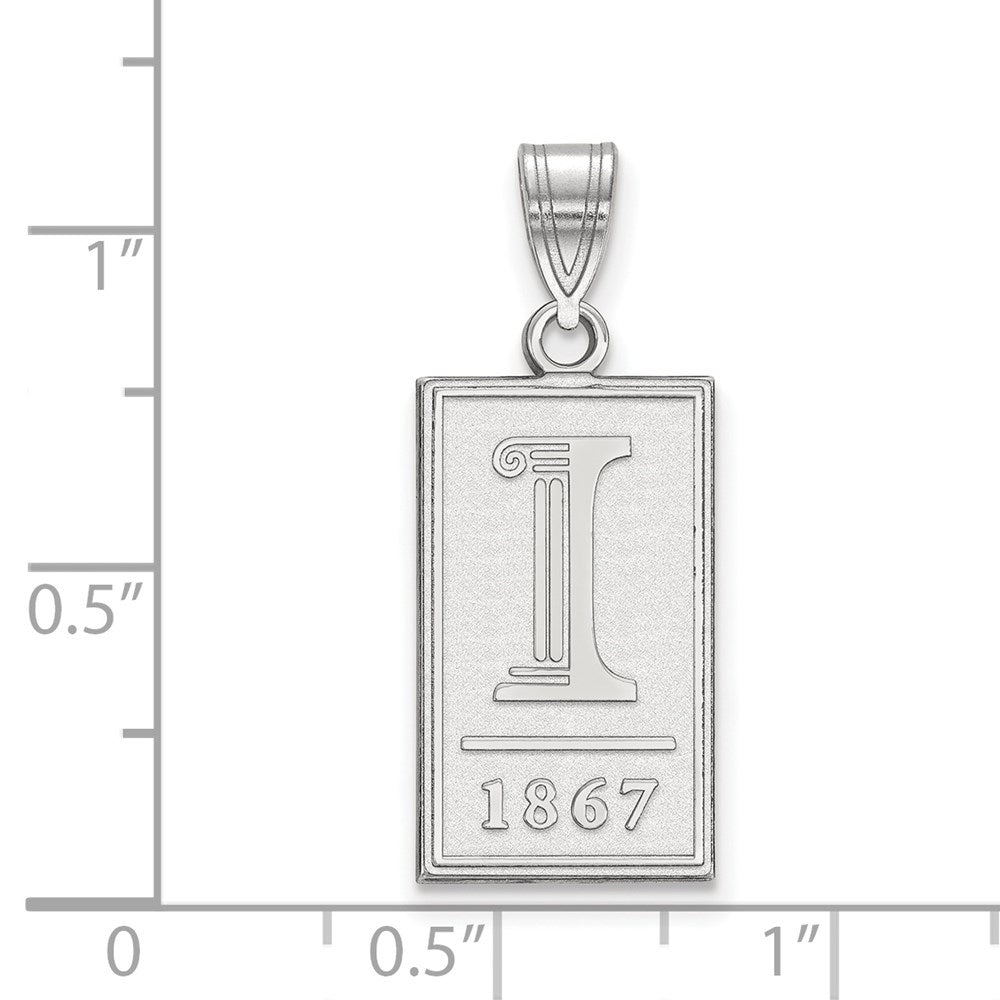 Sterlingsilber Rhodiniert Logoart University Of Illinois I 1867 Groß Anhänger
