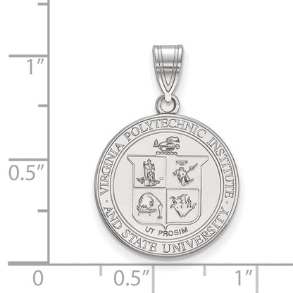 Sterlingsilber Rhodiniert Logoart Virginia Tech Groß Wappen Anhänger