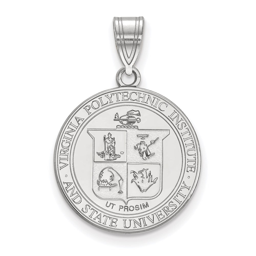 Sterlingsilber Rhodiniert Logoart Virginia Tech Groß Wappen Anhänger