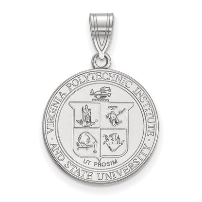 Sterlingsilber Rhodiniert Logoart Virginia Tech Groß Wappen Anhänger