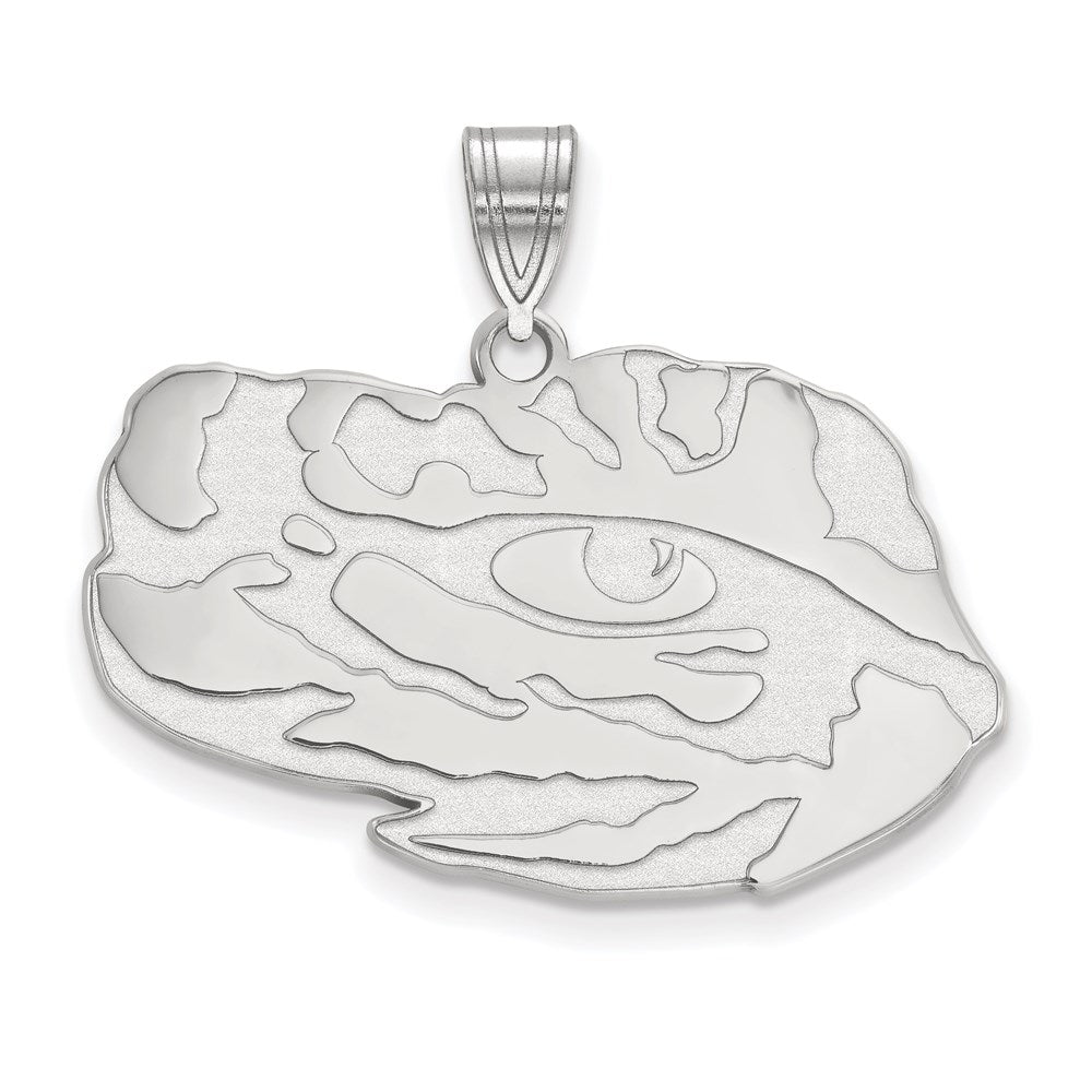 Sterlingsilber Rhodiniert Logoart Louisiana State University Tiger Auge Groß Anhänger