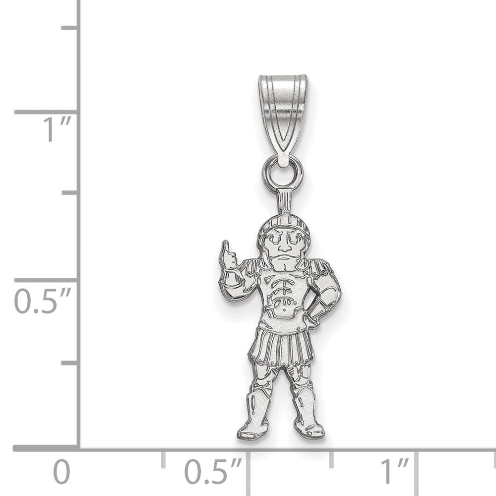 Sterlingsilber Rhodiniert Logoart Michigan State University Spartan Groß Anhänger