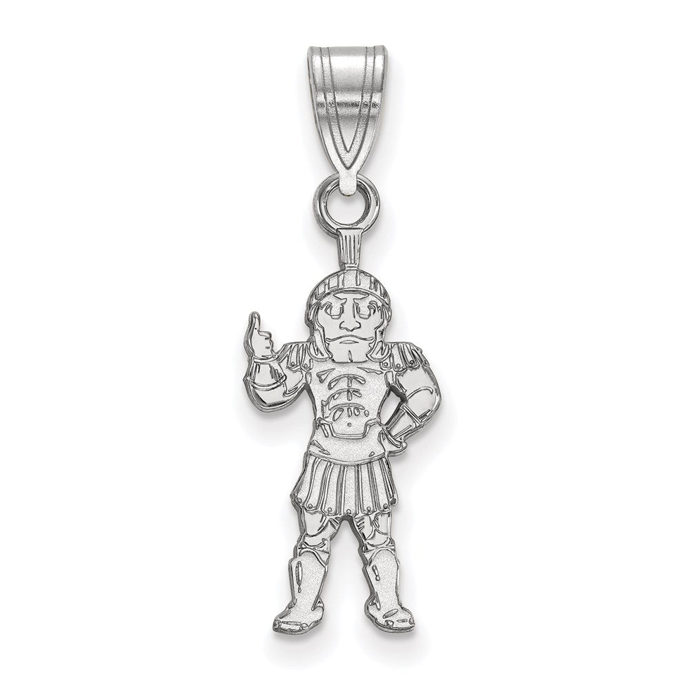 Sterlingsilber Rhodiniert Logoart Michigan State University Spartan Groß Anhänger