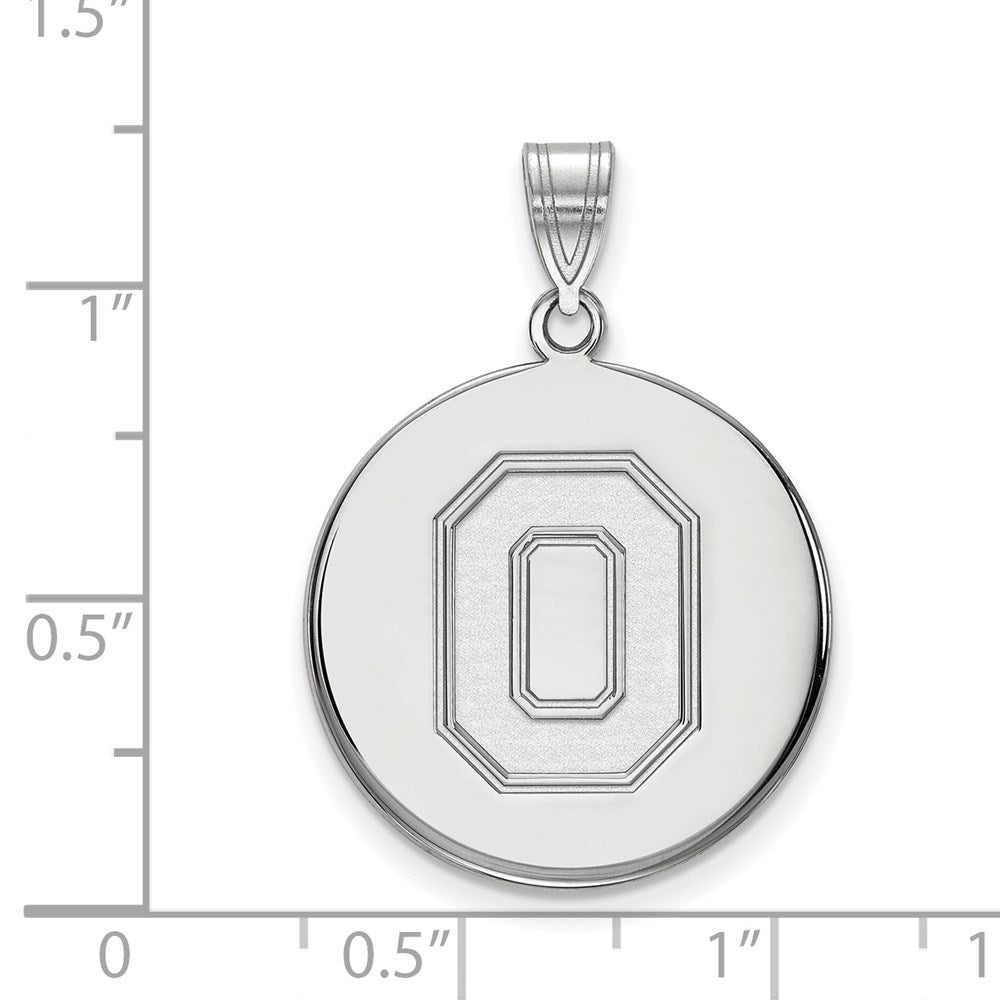 Sterlingsilber Rhodiniert Logoart The Ohio State University Buchstabe O Groß Plättchen Anhänger