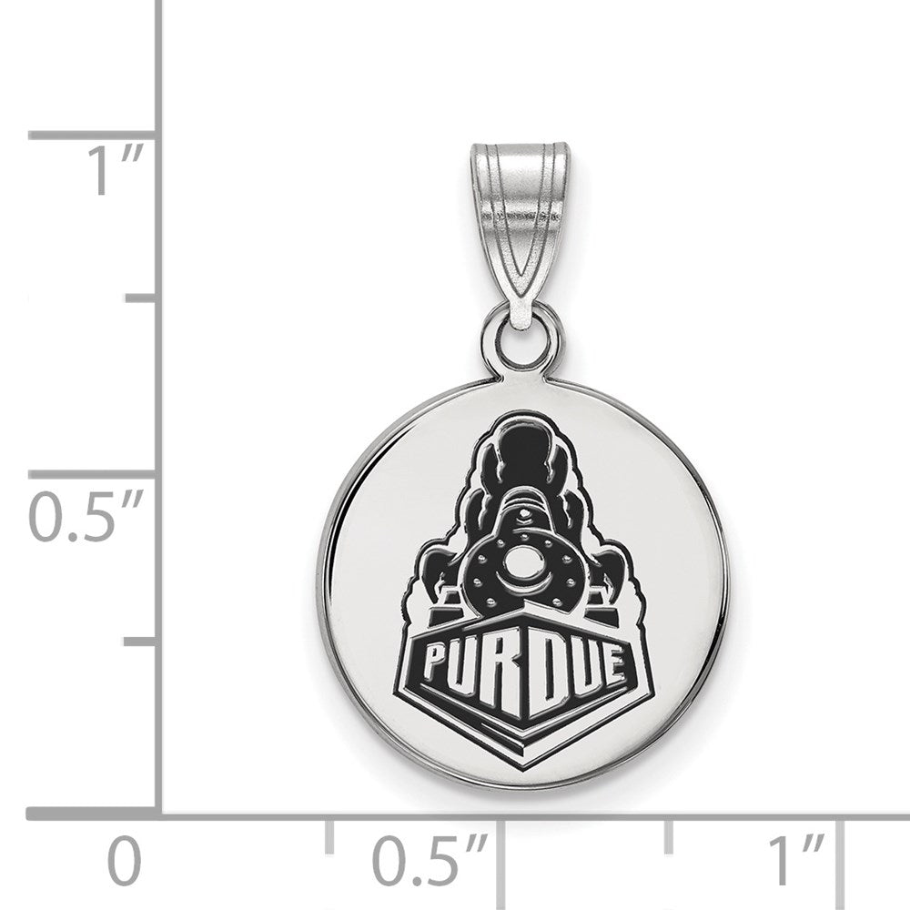 Sterlingsilber Rhodiniert Logoart Purdue University Boilermakers Zug Logo Mittel Emailliert Plättchen Anhänger