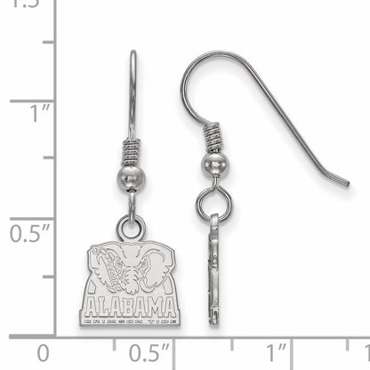Sterlingsilber Rhodiniert Logoart University Of Alabama Elefant Extra Klein Hängend Draht Ohrringe