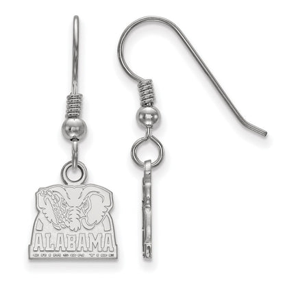 Sterlingsilber Rhodiniert Logoart University Of Alabama Elefant Extra Klein Hängend Draht Ohrringe