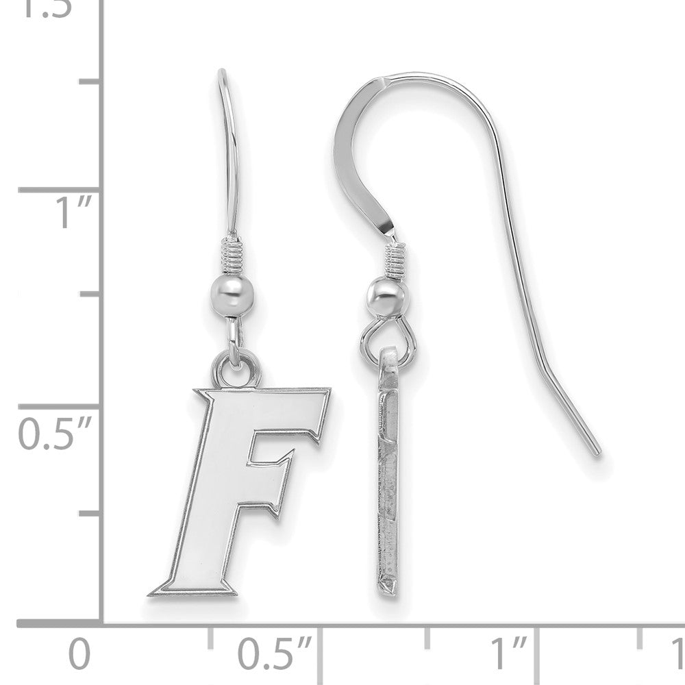 Sterlingsilber Rhodiniert Logoart University Of Florida Buchstabe F Klein Hängend Draht Ohrringe
