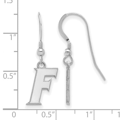 Sterlingsilber Rhodiniert Logoart University Of Florida Buchstabe F Klein Hängend Draht Ohrringe