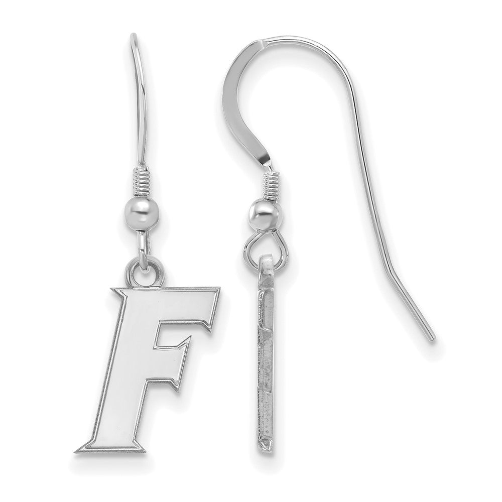 Sterlingsilber Rhodiniert Logoart University Of Florida Buchstabe F Klein Hängend Draht Ohrringe