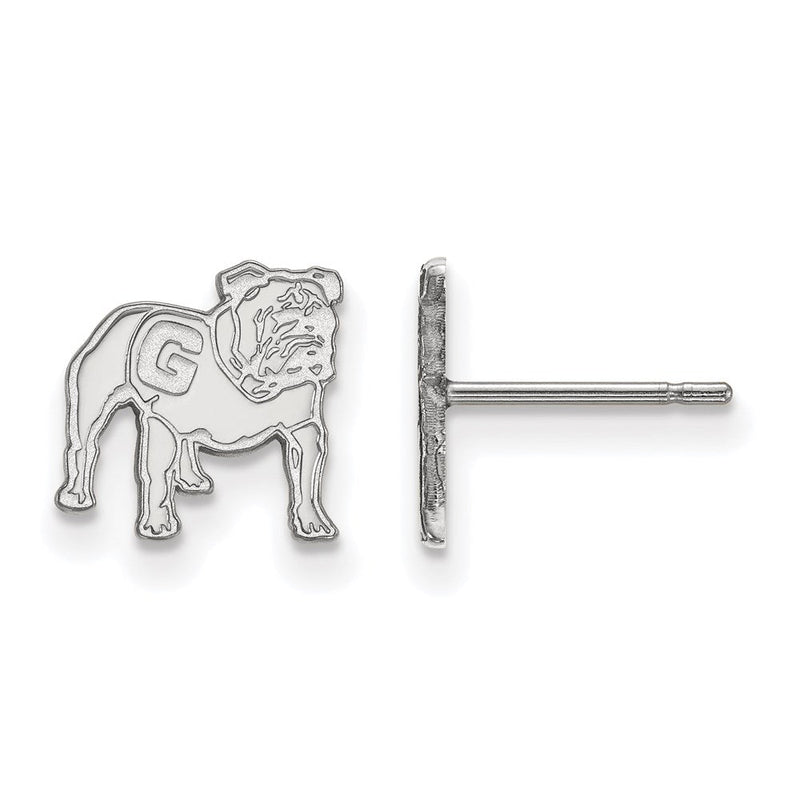 Sterlingsilber Rhodiniert Logoart University Of Georgia Bulldog Extra Klein Ohrstecker