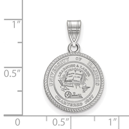 Sterlingsilber Rhodiniert Logoart University Of Illinois Mittel Wappen Anhänger
