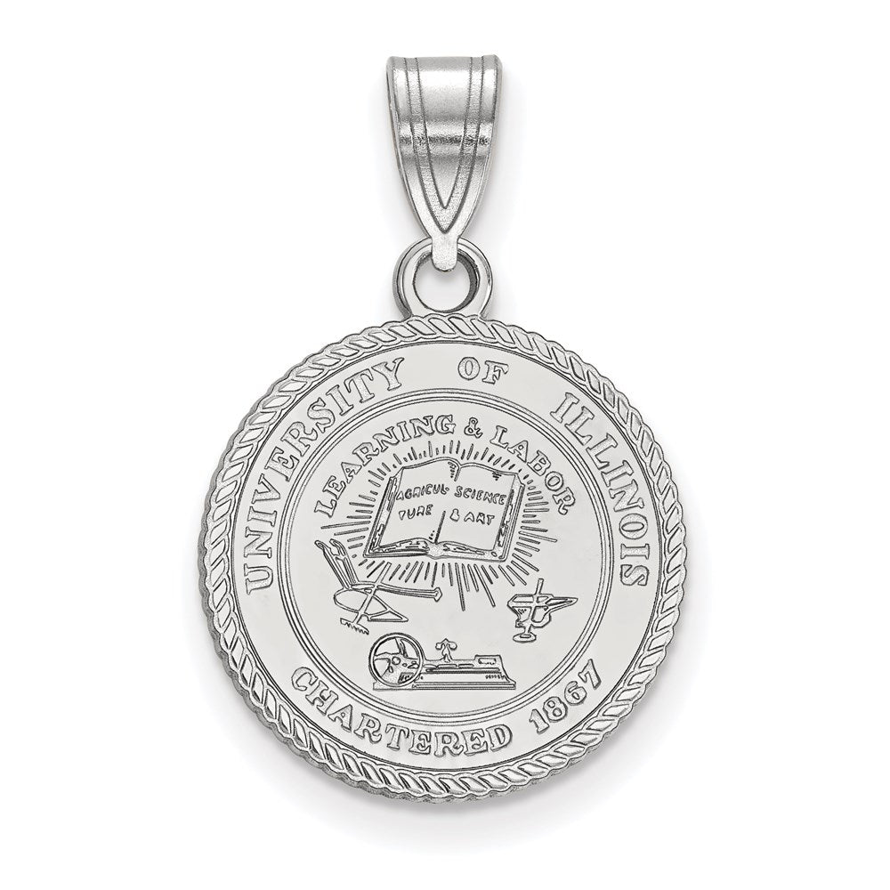 Sterlingsilber Rhodiniert Logoart University Of Illinois Mittel Wappen Anhänger