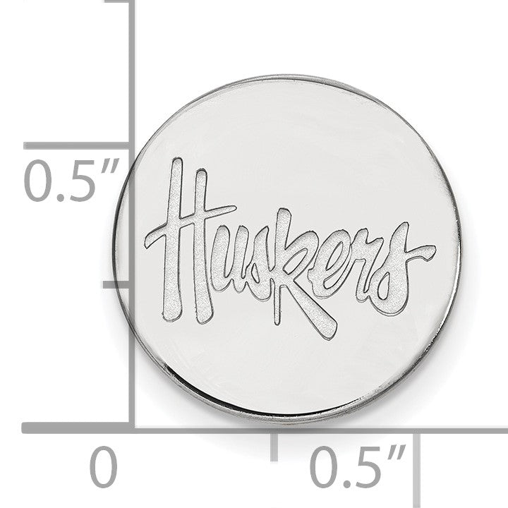 14K Weißgold Logoart University Of Nebraska Huskers Anstecknadel